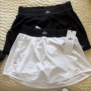 ALO Yoga Black and White Tennis Skirts